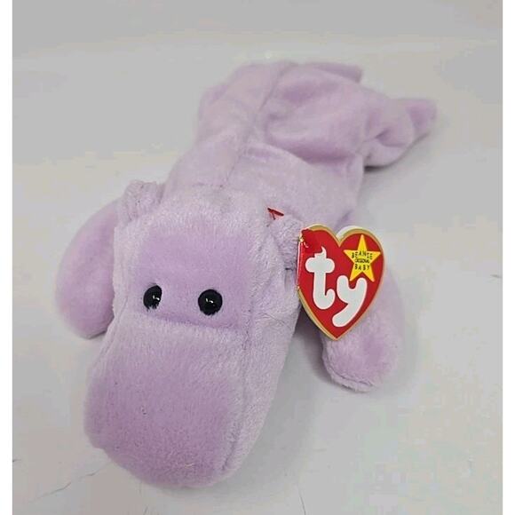 1993 Ty Beanie Baby TY Collectibles "Happy" Retired Purple Hippopotumus BB22 - Picture 1 of 4
